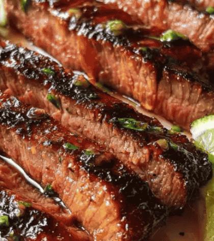 Bobby Flay Flank Steak with Honey-Garlic Glaze recipe